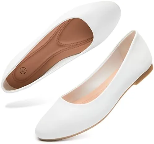 hash bubbie womens ballet flats shoes dress slip on shoes white us8